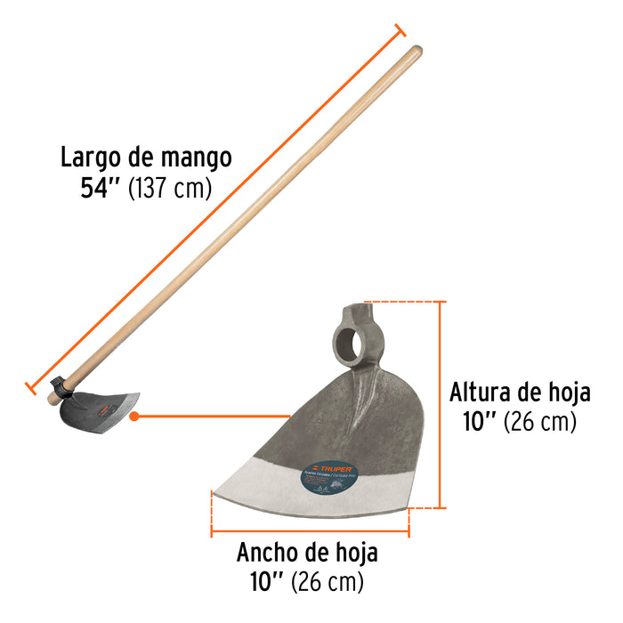 Azadón Córdoba # 2 sin mango, Truper 11530 ACO-2