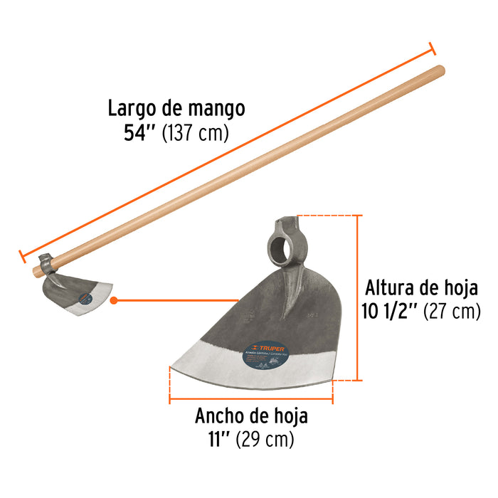 Azadón Córdoba # 3 con mango de 54', Truper 11631 ACO-3M