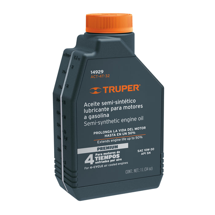 Aceite semi-sintético, 4 tiempos, 946 ml (32oz), Truper 14929