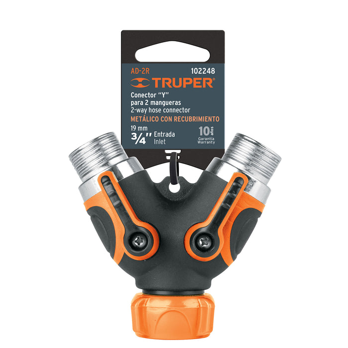 Conector 'Y' 3/4' metálico con recubrimiento para manguera 102248 AD-2R