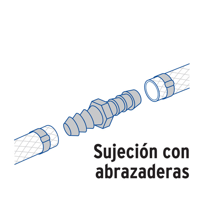 Cople inserción de latón 1/2' para poliducto negro, Foset 49644