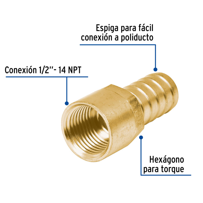 Adaptador hembra de latón 3/4' para poliducto, Foset 49312 ADPO-3/4H