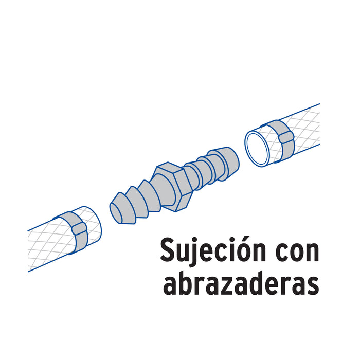 Cople inserción de latón 3/4' para poliducto negro, Foset 49645
