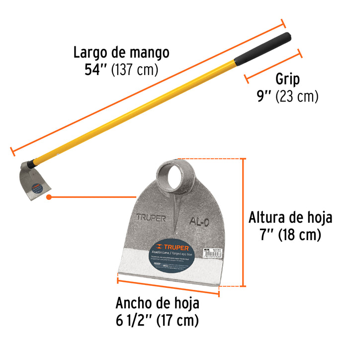 Azadón Lane No.0 de 1.6 lb sin mango, Truper 10600 AL-0