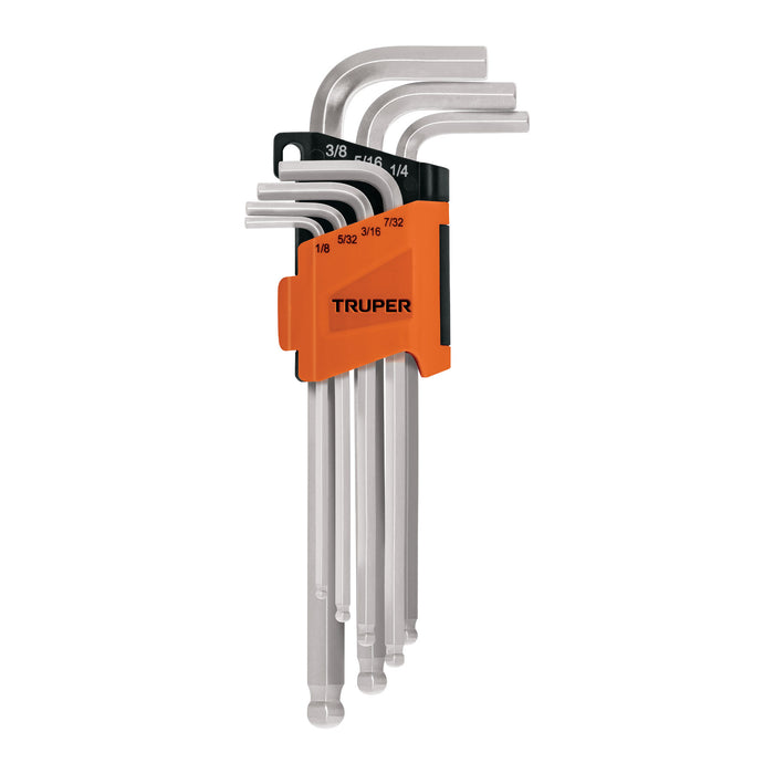 Juego 7 llaves allen largas std punta bola con organizador 15551 ALLX-7P