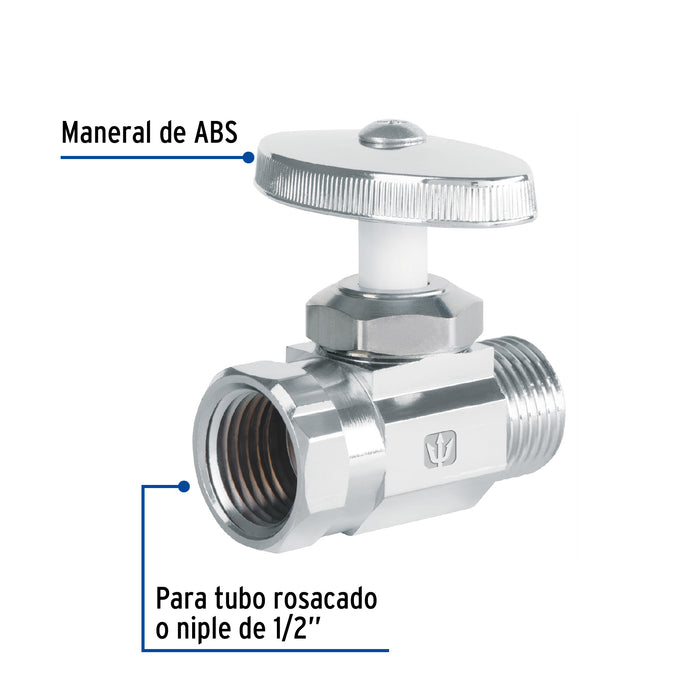 Llave angular 1/2'x1/2' recta de compresión, s/contratuerca 48029