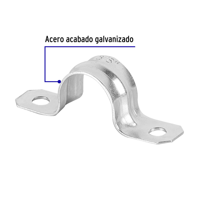 Bolsa con 10 abrazaderas 3/8' tipo omega para tubo, Volteck 46926