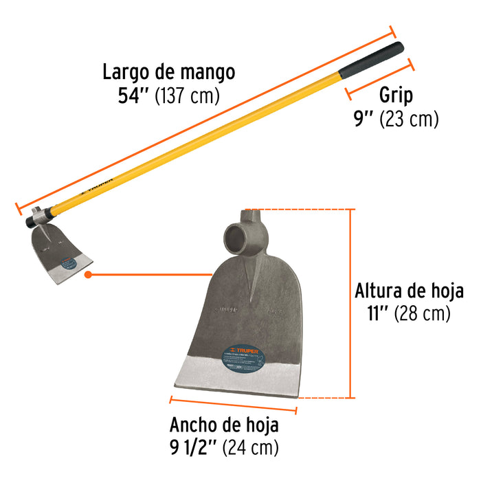 Azadón No. 3 oreja y martillo 3.1 lb sin mango, Truper 19981 AOM-3