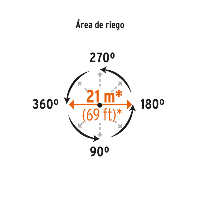 Aspersor metálico 11' una vía, estaca metálica, Truper 10318 ASP-11