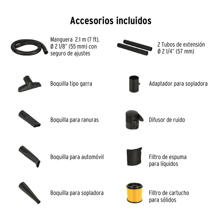 Aspiradora/sopladora de sólidos y líquidos 12 gal, plástica 12093 ASP-12S