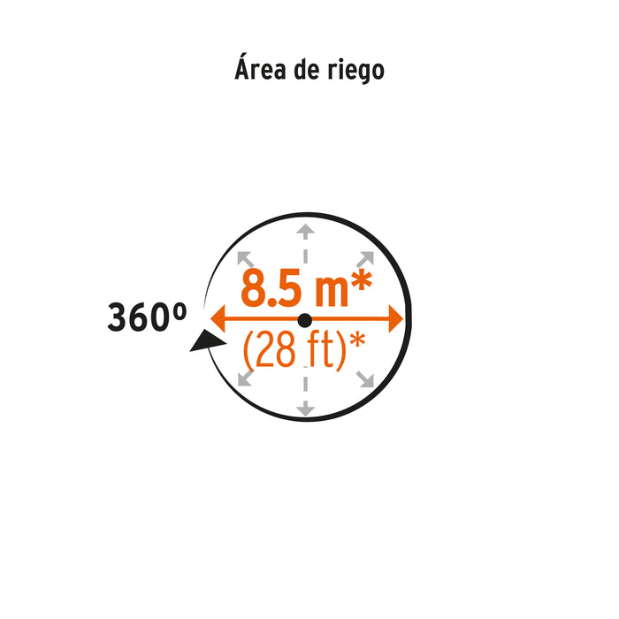 Aspersor base metálica, con aspas de aluminio, Truper 10329 ASP-50