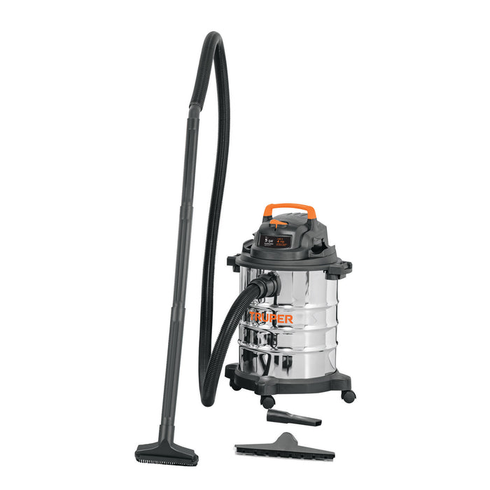 Aspiradora de sólidos y líquidos, 5 gal, acero inox, Truper 101523 ASP-5X