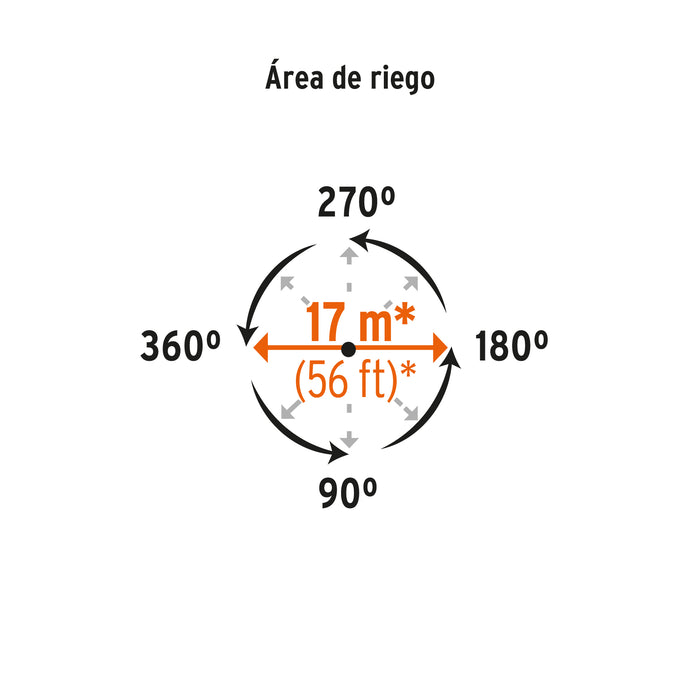 Aspersor base metálica, tipo manguera, Truper 10312 ASP-MAN