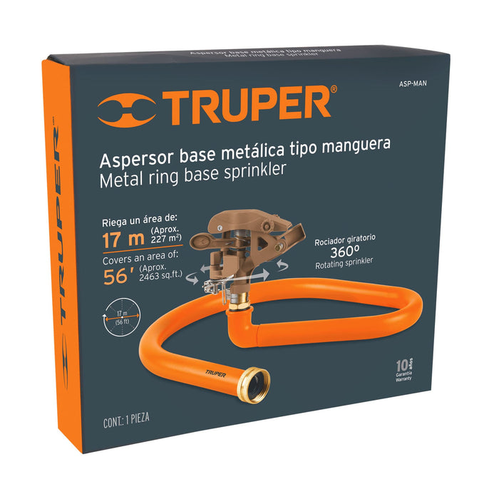 Aspersor base metálica, tipo manguera, Truper 10312 ASP-MAN