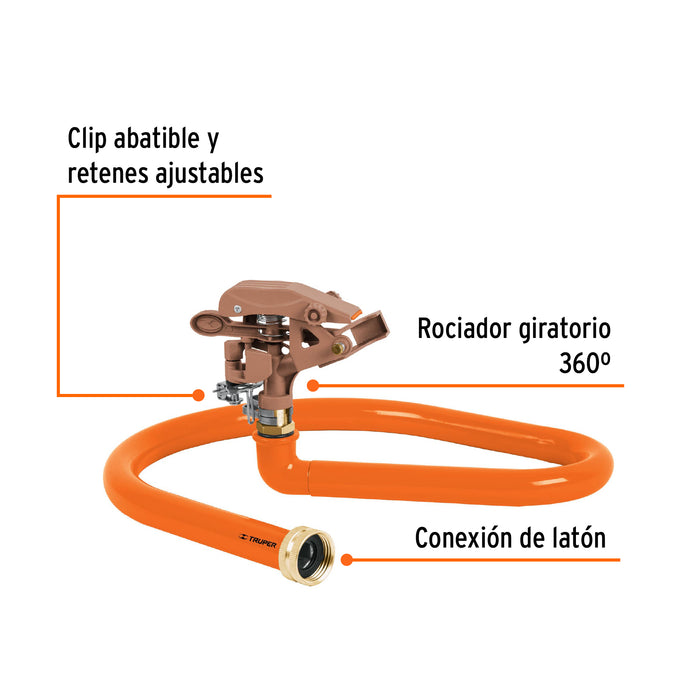 Aspersor base metálica, tipo manguera, Truper 10312 ASP-MAN