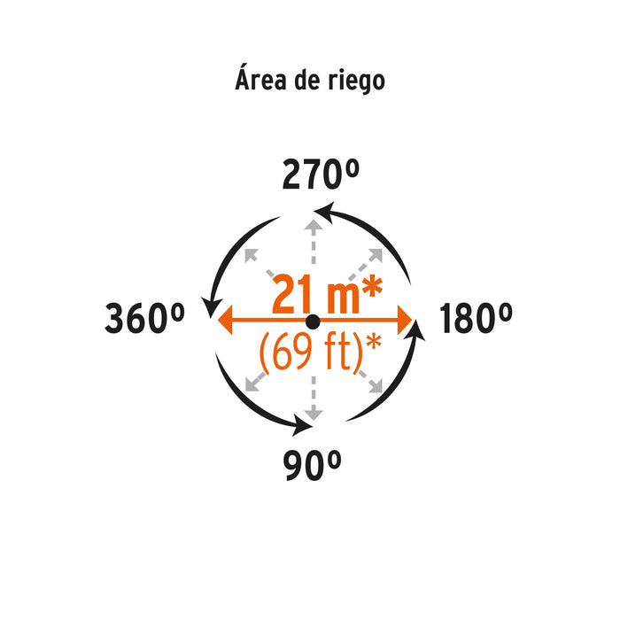 Aspersor metálico, cabeza sola, Truper 10315 ASP