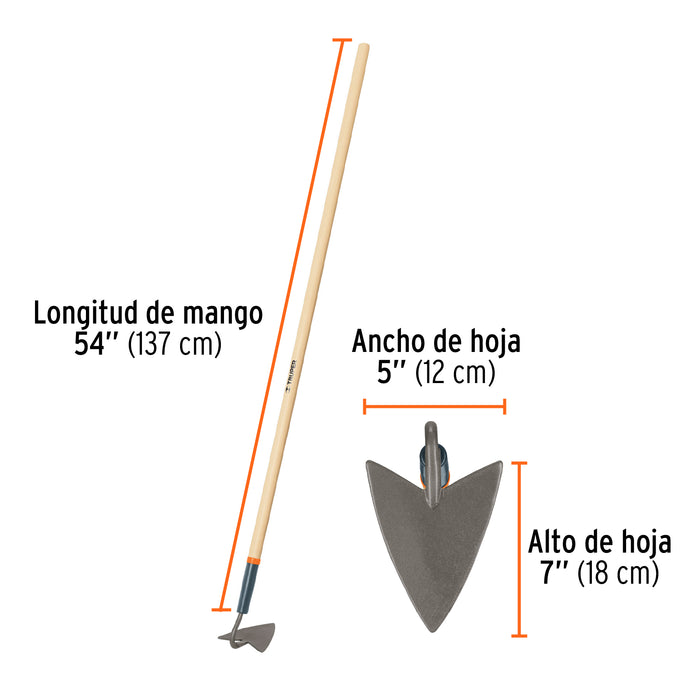 Azadón jardinero Classic, con collar, mango 54', Truper 10553 ATJ