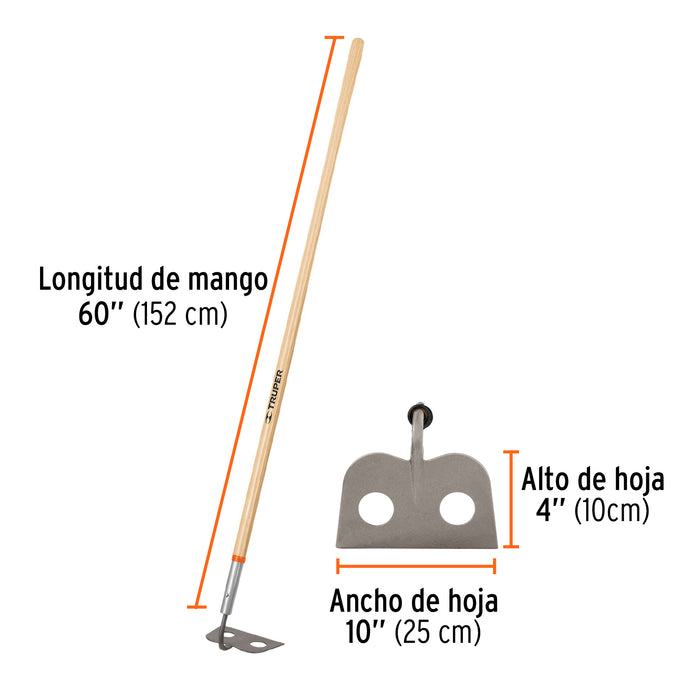 Azadón mezclero cabeza forjada, 10' de ancho, mango 60' 10565 ATM