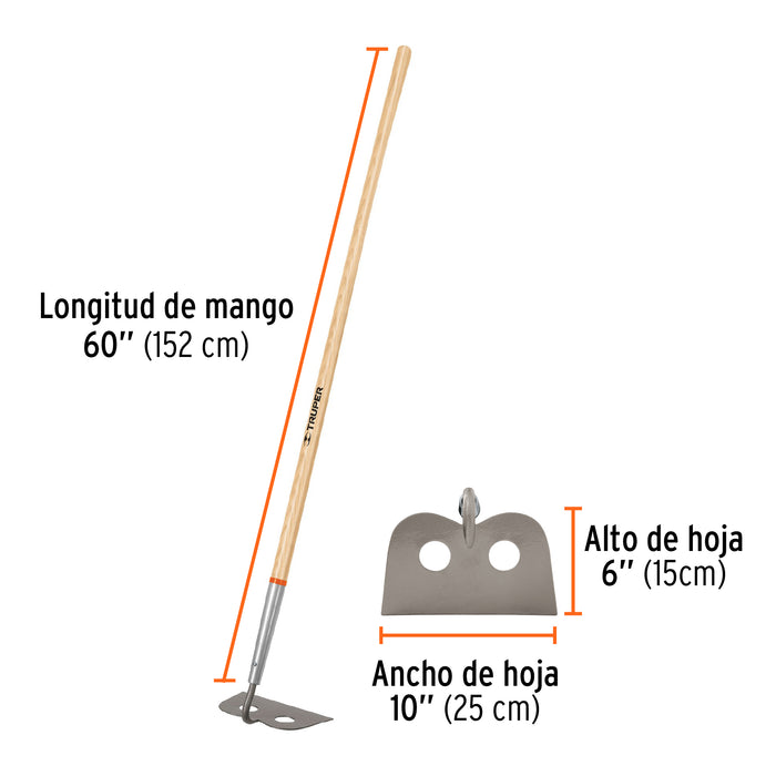 Azadón mezclero cabeza forjada, 10' de ancho, mango 60' 10565 ATM