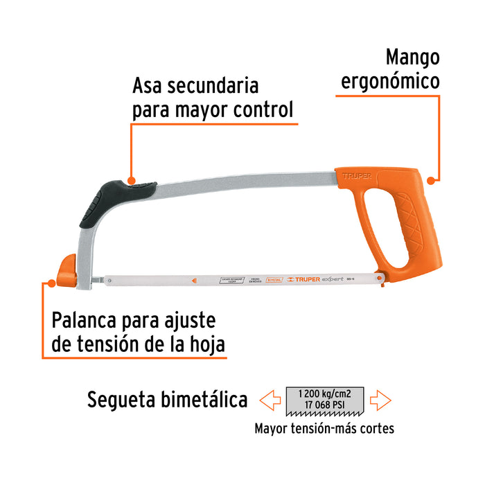 Arco 12' profesional tubular de acero para segueta, Truper 10234 ATT-12