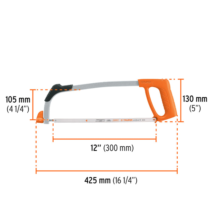 Arco 12' profesional tubular de acero para segueta, Truper 10234 ATT-12
