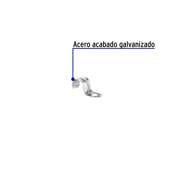 Bolsa con 10 abrazaderas 1/2' tipo uña para tubo, Volteck 46920