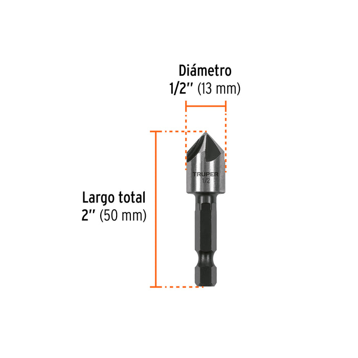 Avellanador HSS cambio rápido 1/2', Truper 102380 AV-1/2
