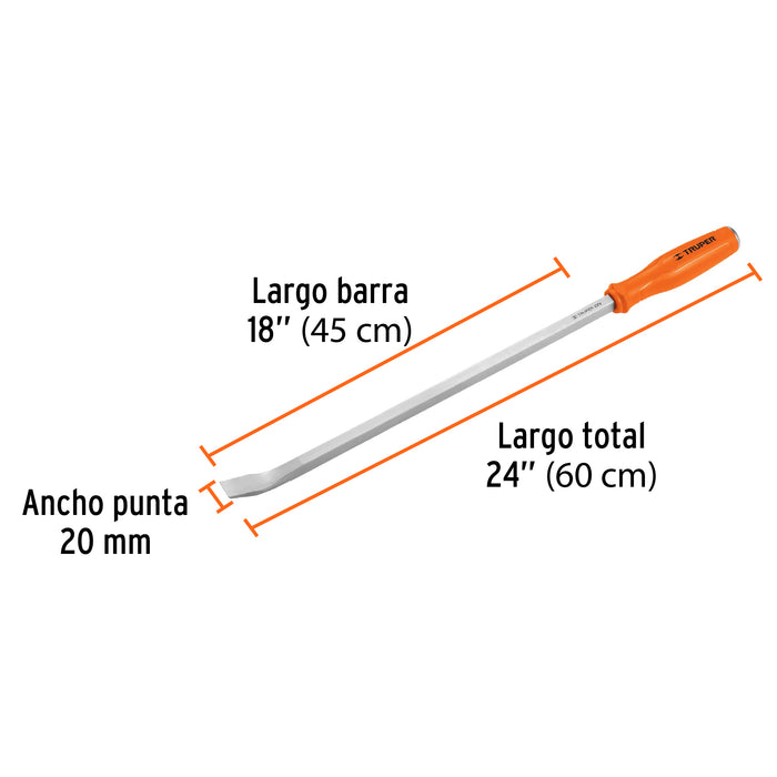 Barra de palanca de 24', Truper 101061 BAPA-24