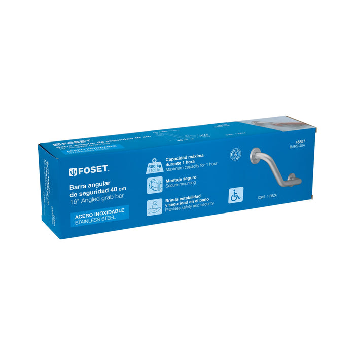 Barra angular de seguridad, acero inox, 1-1/4' x 40cm, Foset 46887