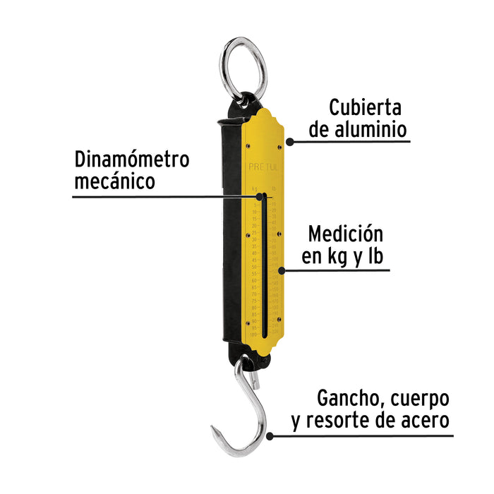 Báscula capacidad 100 kg romana de resorte, Pretul 21255 BAS-100P