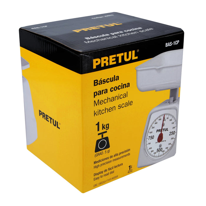 Báscula mecánica para cocina 1 Kg, Pretul 29970 BAS-1CP