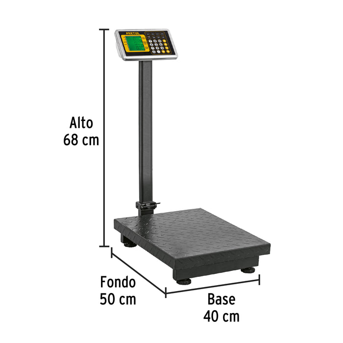 Báscula electrónica de plataforma, plegable, 200 kg, Truper 15732 BAS-200PLA