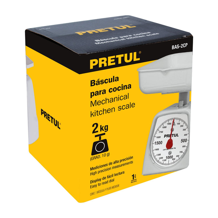 Báscula mecánica para cocina 2 Kg, Pretul 29971 BAS-2CP