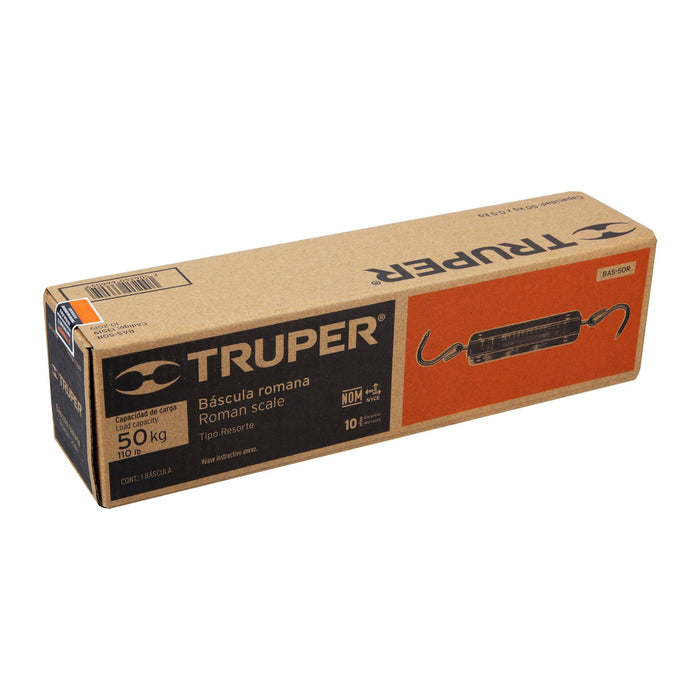 Báscula capacidad 50 kg romana de resorte, Truper 13519 BAS-50R