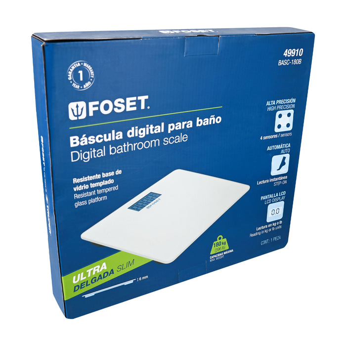 Báscula digital para baño, hasta 180 kg, Foset 49910 BASC-180B