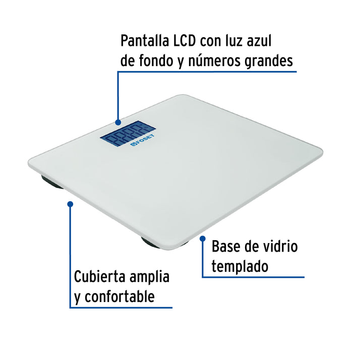 Báscula digital para baño, hasta 180 kg, Foset 49910 BASC-180B