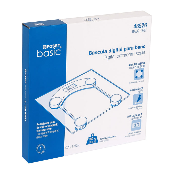 Báscula digital 180kg para baño, Foset 48526 BASC-180T