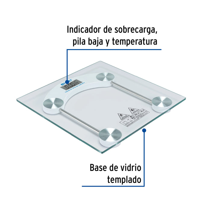 Báscula digital 180kg para baño, Foset 48526 BASC-180T