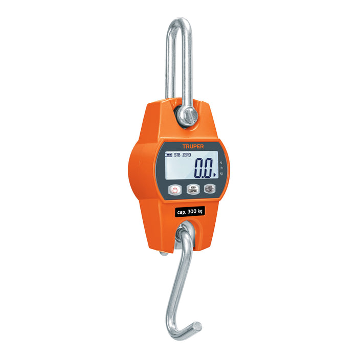 Báscula electrónica colgante, de pilas, 300 kg, Truper 100788 BASE-300C