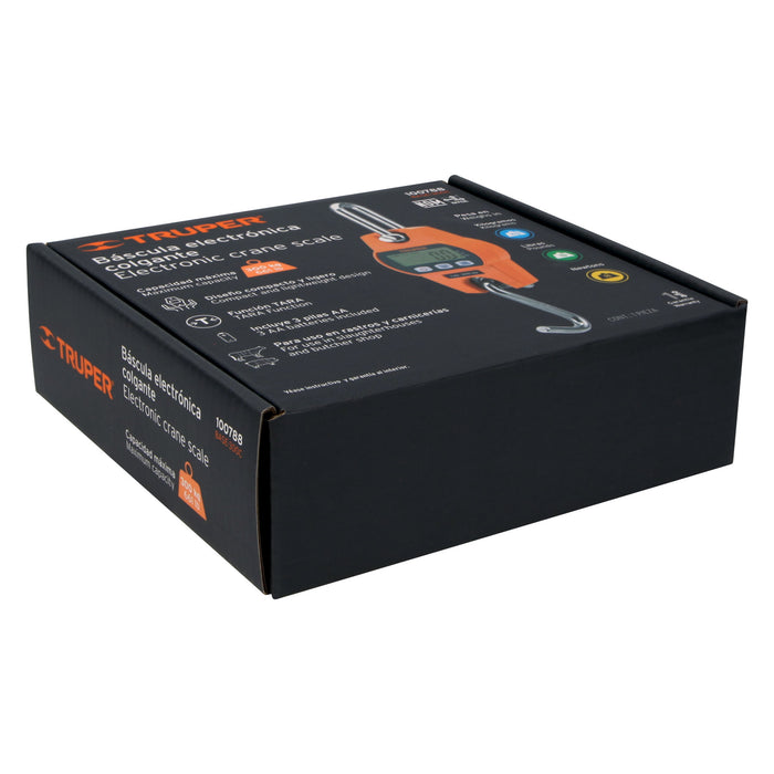 Báscula electrónica colgante, de pilas, 300 kg, Truper 100788 BASE-300C