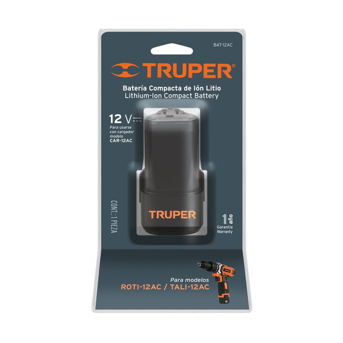 Batería ión litio,  12 V para taladro TALI-12AC, Truper 17049 BAT-12AC