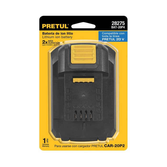 Batería ión litio, 20 V para taladro TALI-20P, Pretul 21014 BAT-20P