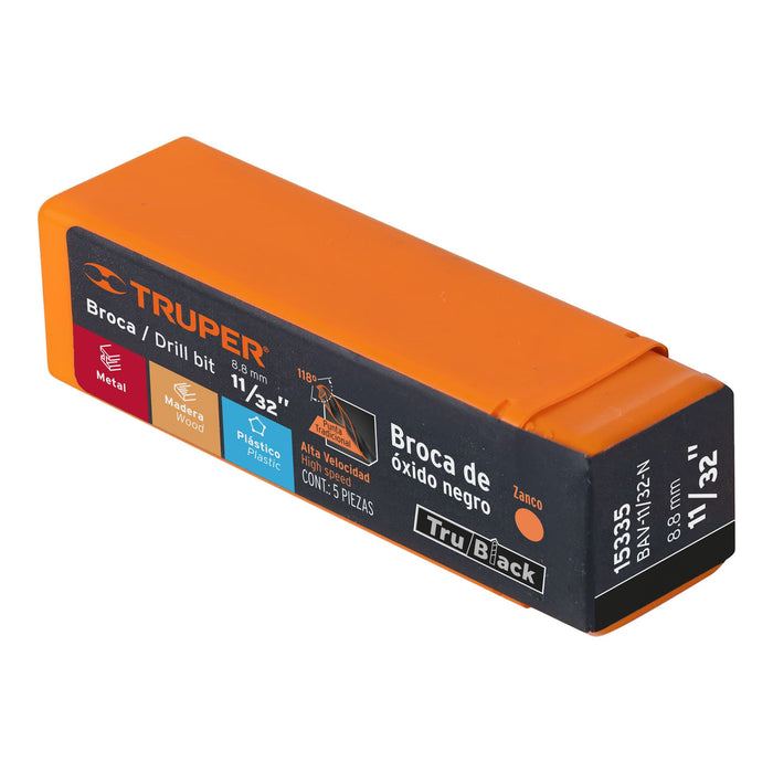 Broca HSS 11/32' Trublack para metal, Truper Código: 15335