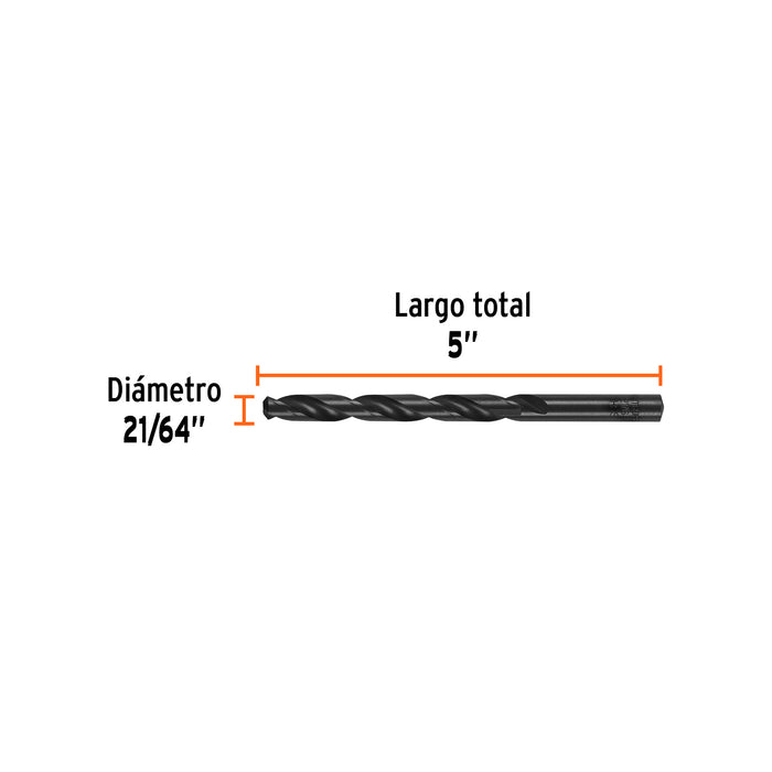Broca HSS 21/64' Trublack para metal, Truper Código: 15329