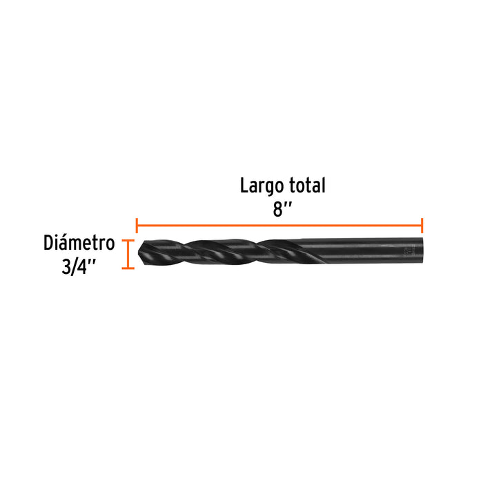 Broca HSS 3/4' Trublack para metal, Truper Código: 15393
