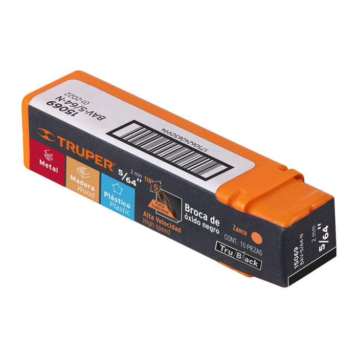 Broca HSS 5/64' Trublack para metal, Truper Código: 15069