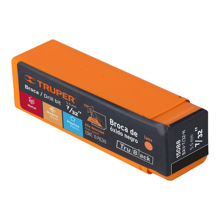 Broca HSS 7/32' Trublack para metal, Truper Código: 15088