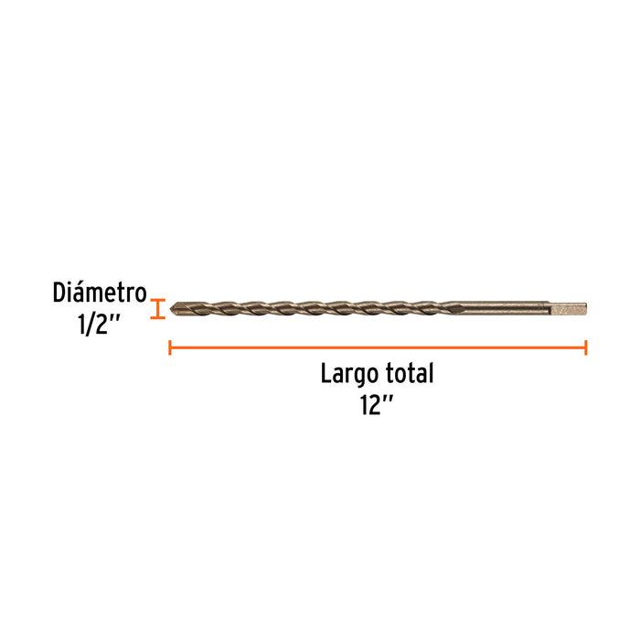 Broca para concreto de 1/2 x 12', Truper Código: 11233