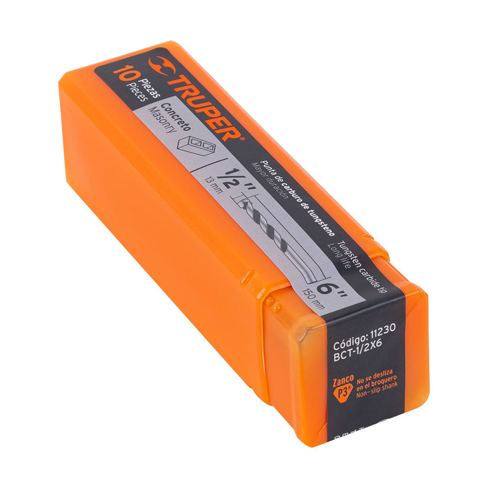 Broca para concreto de 1/2 x 6', Truper Código: 11230