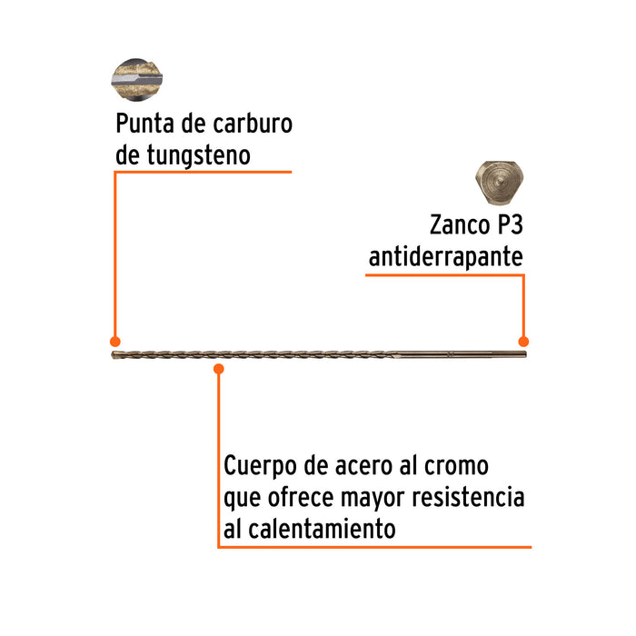 Broca para concreto de 1/4 x 12', Truper Código: 11209